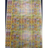 Trade cards, Barratt's, Looney Tunes Cartoons. a large, rolled, uncut sheet of cards (500+) (gd/vg)