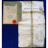 Shipping, Identification card 'Spezialausweis' for vessel 'D Ludwig', originally registered in