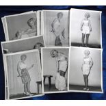 Glamour photographs, a collection of 40 original b/w lingerie photos (same model), approx 7" x 9",