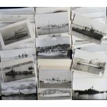 Postcard sized photo's, UK Naval Warships, a collection of approx 150 items many showing ships based