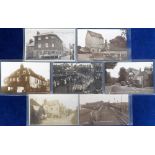 Postcards, Kent, 7 RP's, Station Port Victoria, WW1 Peace Parade Tunbridge Well, The Old Post Office