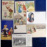 Postcards, Advertising, a selection of 7 product advertising cards including Poster ads for Fry's