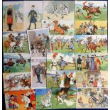 Postcards, Tom Browne, a collection of 22 cards all illustrated by Brown inc. Fry's Cocoa and Fry'