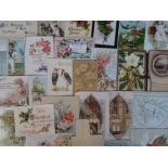 Ephemera, a collection of 80+ Victorian and later Greetings cards, many different designs inc, die-