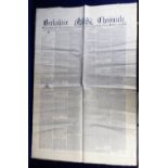 Silk, Souvenir silk edition Newspaper 'The Berkshire Chronicle' dated 5 Dec 1885 with news stories