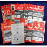 Football programmes, Arsenal home & aways, mostly 1950/60's inc. Arsenal v All Star XI 1952/53 (