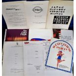 Cinema Memorabilia, a large collection of mostly film production notes, synopses and promotional
