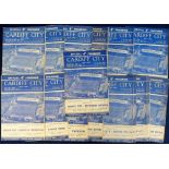 Football programmes, Cardiff City 1961/62, a complete set of 21 League programmes inc. games v