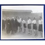 Football, Photograph, Scotland v England 1945, b/w photo 9" x 7" showing Joe Mercer introducing