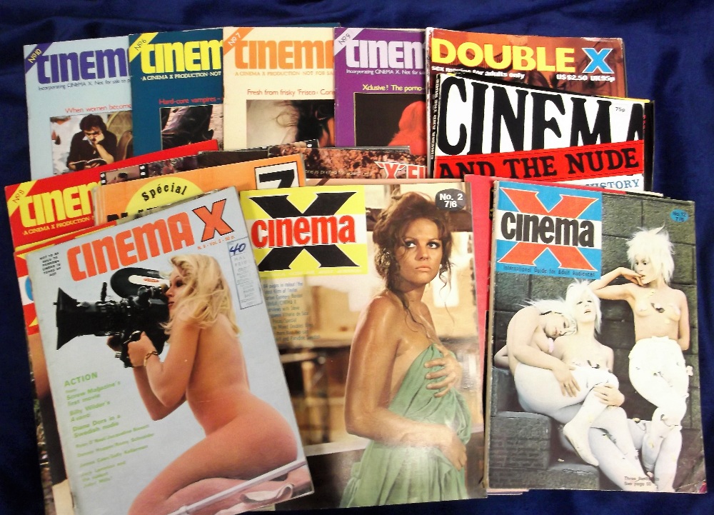 Glamour / Cinema magazines, a collection of approx 65 adult cinema magazines inc. Cinema X 1968 to