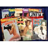 Glamour / Cinema magazines, a collection of approx 65 adult cinema magazines inc. Cinema X 1968 to