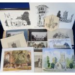 Ephemera, a selection of items all relating to Somerset churches inc. 19th Century engraved