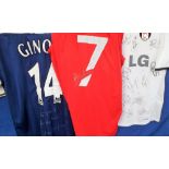 Football autographs, 3 replica shirts, Fulham FC home shirt with LG logo 2008/09 season with