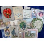 Ephemera, a collection of 21 Victorian and later chromo booklets, greetings, mechanical & paper lace