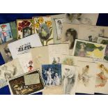 Postcards, Art Nouveau, a selection of 32 Art Nouveau Glamour and Children art cards. Artists inc.