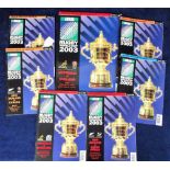 Rugby Union, Rugby World Cup 2003, Australia, a selection of 7 programmes inc. Final, Australia v