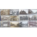 Postcards, Lancashire, a collection of 11 RP's and 1 printed card inc. Market St Lancaster,