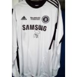 Football autograph, Chelsea FC, replica white & purple club shirt with Samsung logo to front &