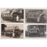 Postcards, a selection of 4 RP's showing early London Omnibuses all with solid tyre wheels, 3 with