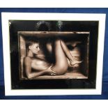 Glamour photography, four framed colour photographs, including two with labels to backs 'Gold