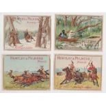 Trade cards, Huntley & Palmers, Hunting (set, 12 cards, mixed backs) (4 with some slight staining/