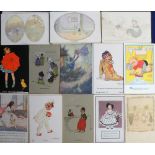 Postcards, themed selection inc. fairies, nursery rhymes, animals etc signed children's artists,