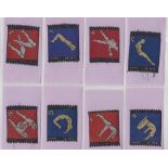 Tobacco silks, Turmac, Sporting Figures (CA1-25) (set, 25 silks) (gd)