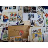 Postal history / stamps, box of assorted stamps & postal covers including four Tin Can Mail covers