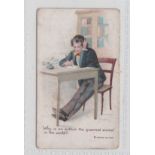 Cigarette card, Whale & Co, Conundrums, type card, 'Why is an author the queerest animal in the