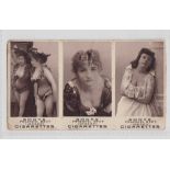 Cigarette card, Fraenkel Bros, card show a block of three beauties in a row, 60mm x 106mm, purchased
