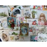 Ephemera, a collection of 80+ Victorian and later Greetings cards, many different designs inc. die-