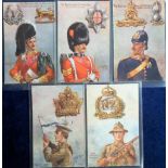 Postcards, Harry Payne, Military Art cards, Regimental Badges & Their Wearers (3), & Colonial Badges
