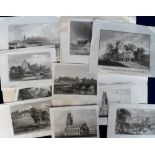 Ephemera, Copper & Steel Engraving Prints, 1780-1870 all showing scenes from Kent inc. Dover, Eltham