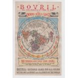 Trade cards, Bovril, 4 large non-insert Advertising cards, Bovril World Clock, Die-cut card