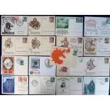 Postcards, Nazi Germany, a collection of 16 postal stationery and other cards inc. Winter Week