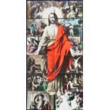 Postcards, a composite set of 12 cards forming the figure of Jesus Christ and showing events in