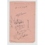 Cricket autographs, Warwickshire, 1933, autograph album page signed in ink by 11 players inc. Wyatt,
