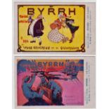 Postcards, Advertising, Byrrh Tonique, 2 cards, (classic French Grand series), poster style, 5th