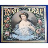 Tobacco issue, USA, Peter Lorillard, shop display advertising card for 'Rose Leaf', illustrated with