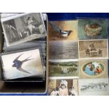 Postcards, a collection of 300+ cards of animals and a few mixed subject cards. Animal artists