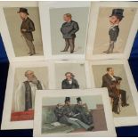 Ephemera, Vanity Fair Prints, seven original Vanity Fair prints, various artists, each one showing a