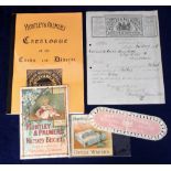 Trade issues, Huntley & Palmers, small selection of ephemera, Orient Biscuits label, 2 non-insert