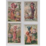 Trade cards, Liebig, Girls in Costume with Liebig (S95) (set, 6 cards) (1 with slight back damage,