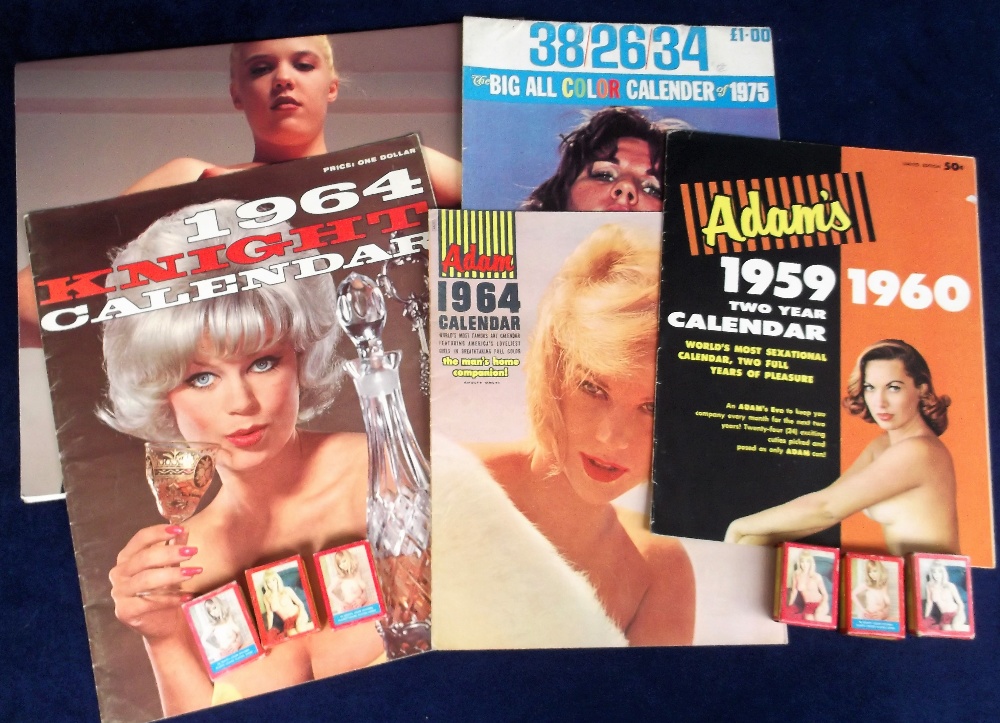 Glamour, five calendars, Knight 1964, two Adam calendars for 1959/60 (two-year example) & 1964, 'The