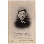 Postcard, Lancashire RP, Commemorative card for Albert Lee, drowned trying to save his friend 15