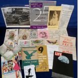 Ephemera, a mixed selection of items inc. a large quantity of magazine advert extracts inc. beauty