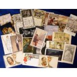 Postcards, a mixed subject selection of approx 60 cards, all illustrated inc. Hansi (6), Jan