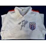 Football autograph, Kevin Keegan, England Football Shirt with embroidered badge and no 7 to