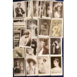 Postcards, Theatre, a collection of approx 240 cards of Edwardian Actors and Actresses with many