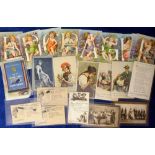 Postcards, a mixed subject selection of approx 40 cards inc. large letters (coloured, with cherubs/